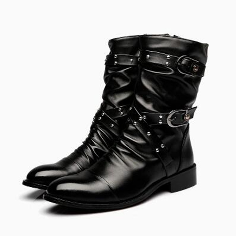 Men Shoes Size 46 - Fashion Men's Leather High Quality Mid