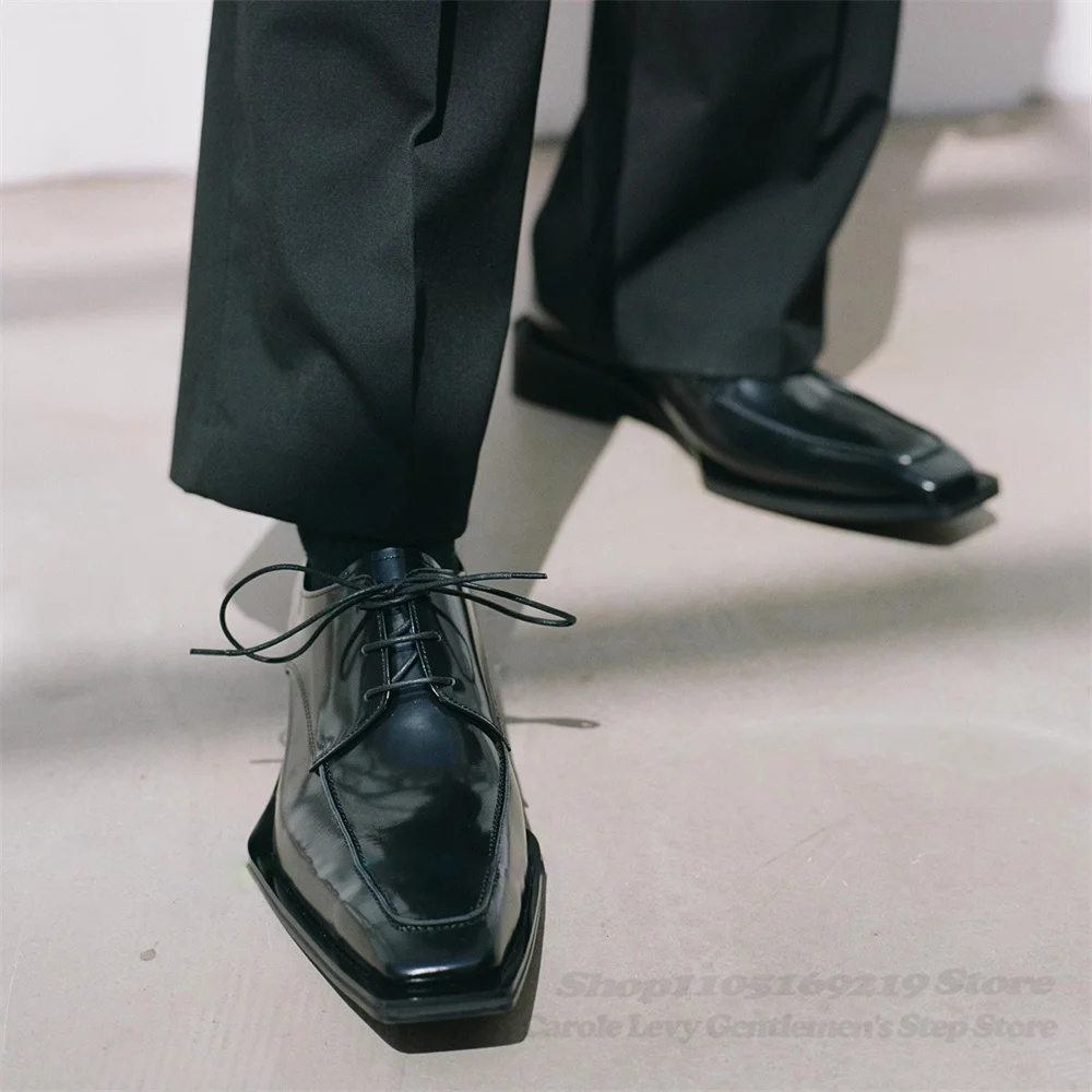 Men Shoes Oxford - Black Patent Leather Men 4Cm Heel