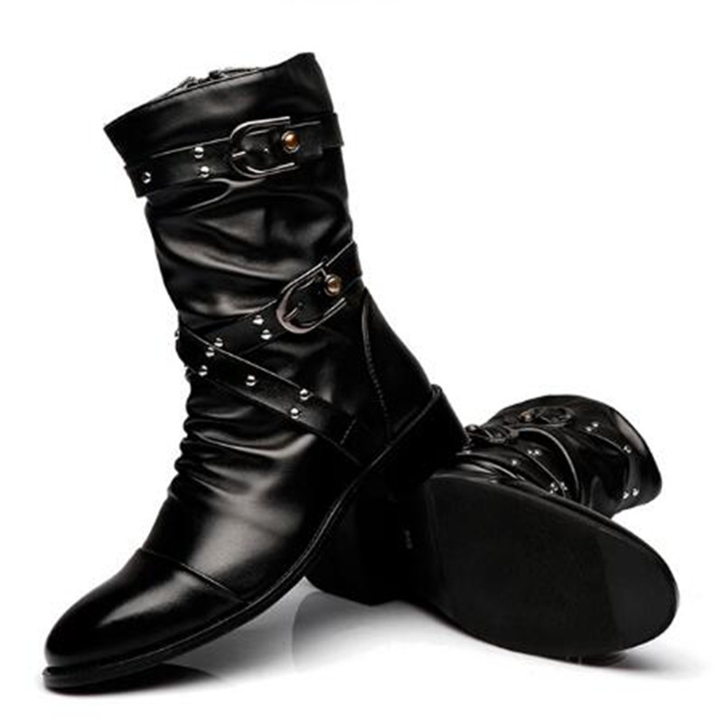 Men Shoes Size 46 - Fashion Men's Leather High Quality Mid