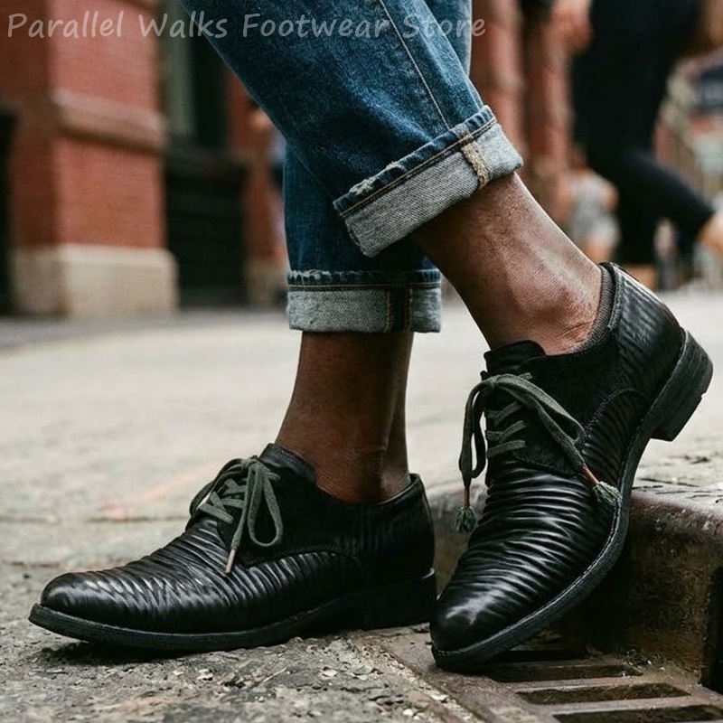 Mens Pleated Leather Derby Sho - đánh giá và giá Men Shoes Oxford