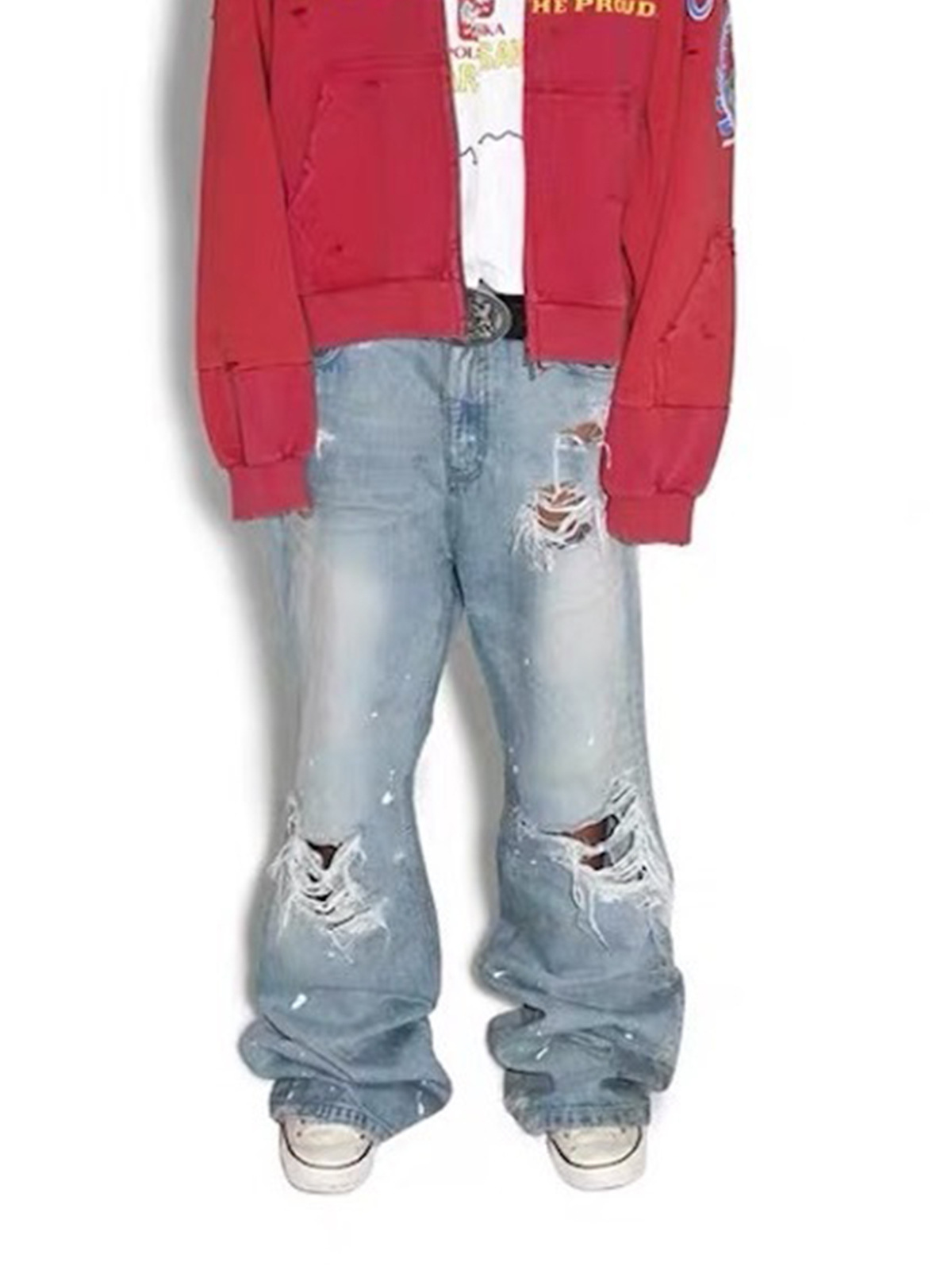 MIJKO Unisex Ripped Slub Jeans - đánh giá và giá Men Shoes Jeans